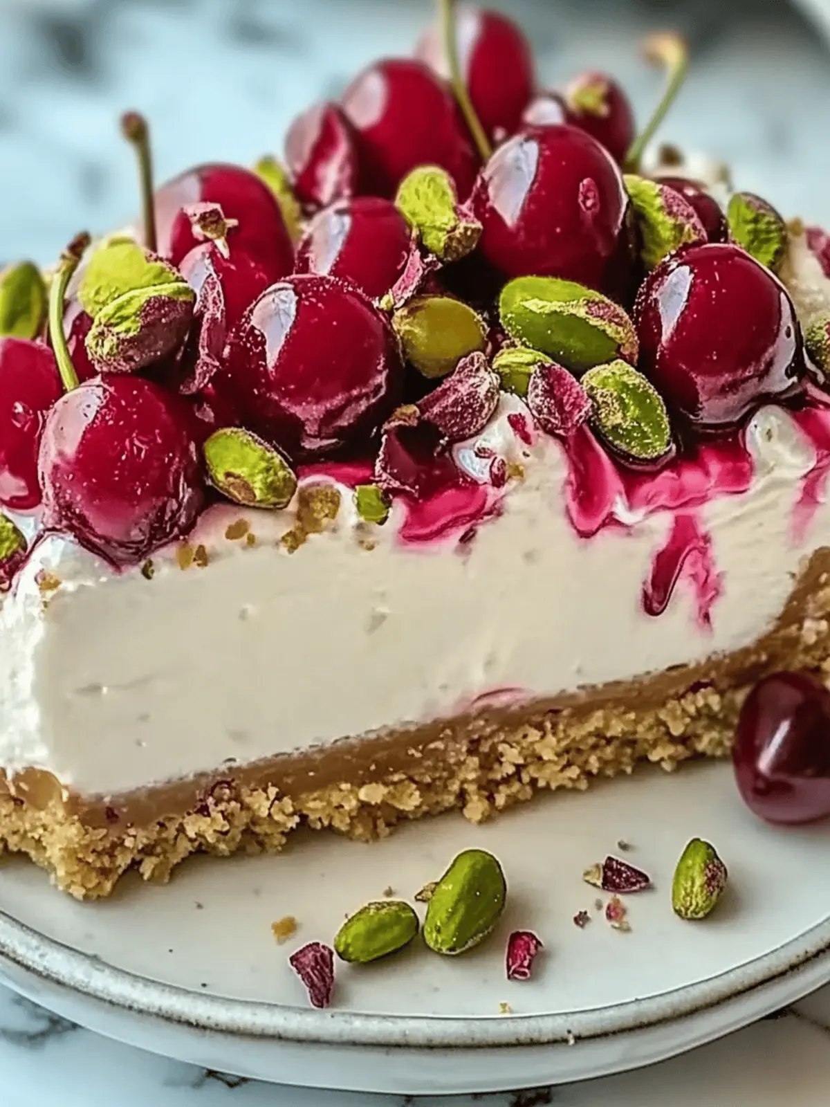 Cherry Pistachio Cheesecake