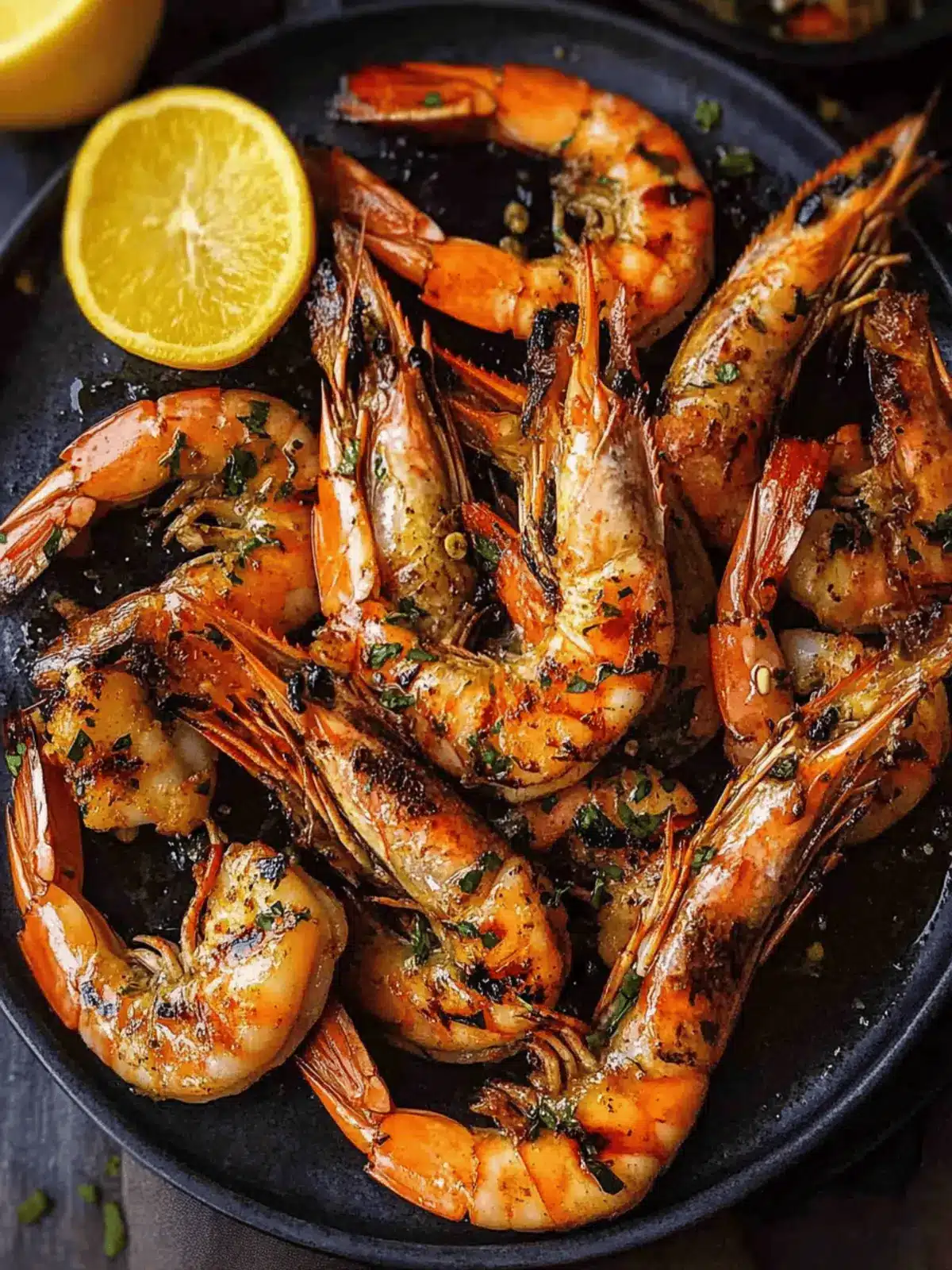 Grilled Prawns with Garlic Butter Sauce