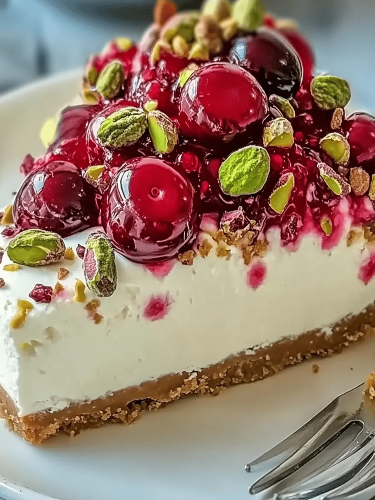 Cherry Pistachio Cheesecake