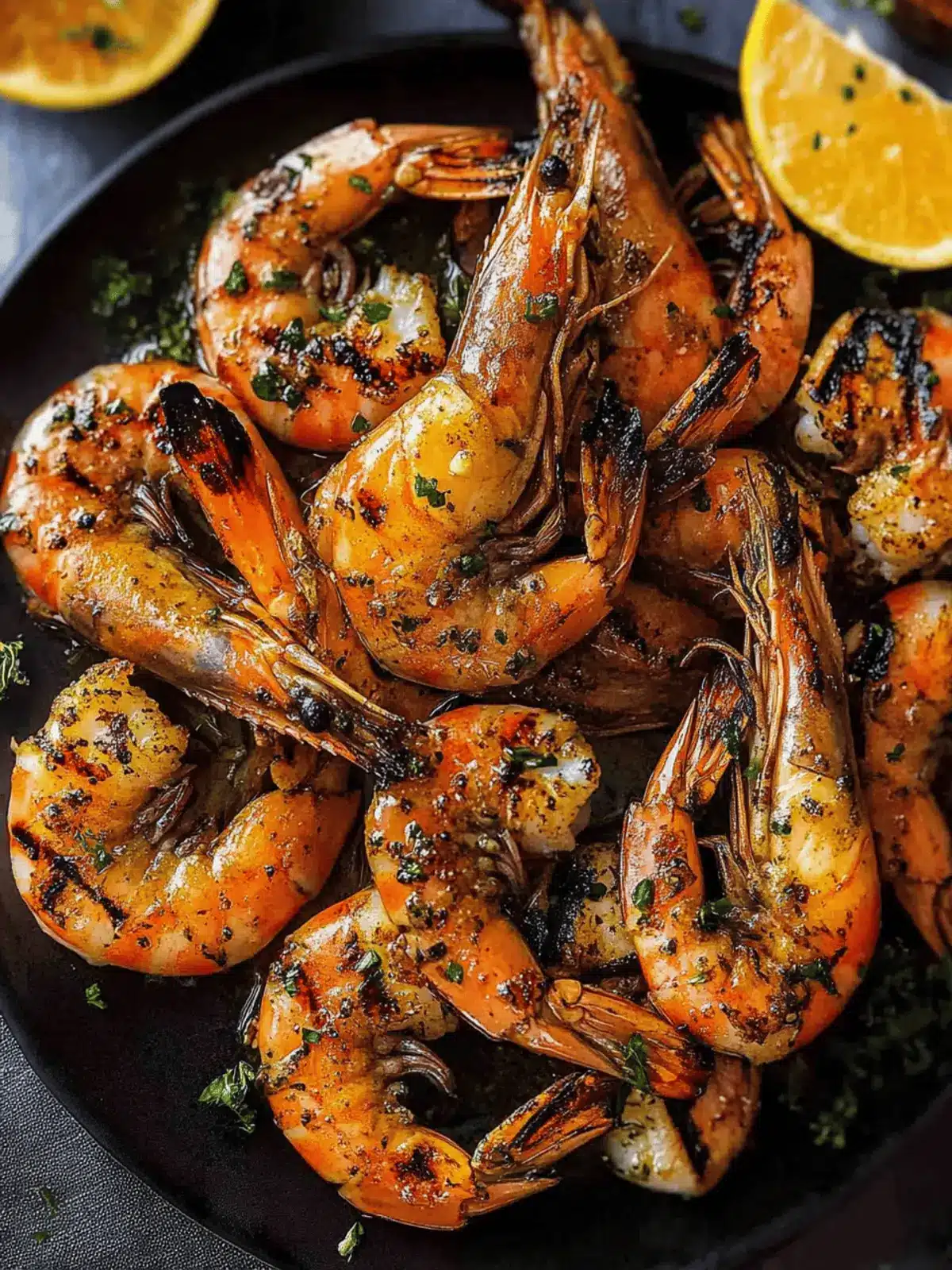 Grilled Prawns with Garlic Butter Sauce
